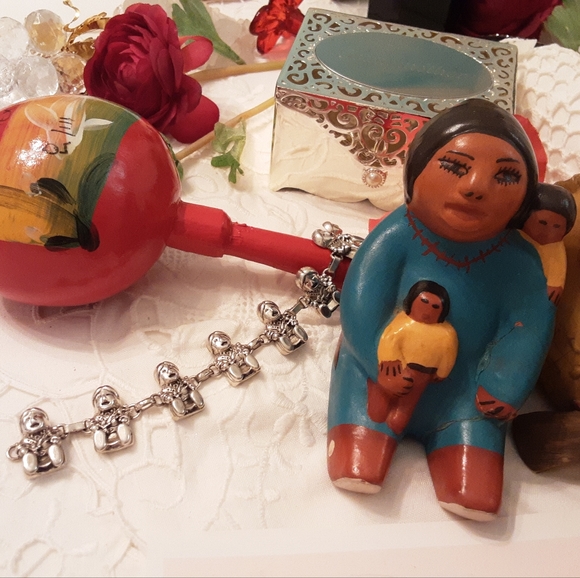 VINTAGE CAROL FELLEY SIGNED 925 SOLID STERLING STORY TELLER LINK BRACELET - Picture 11 of 16